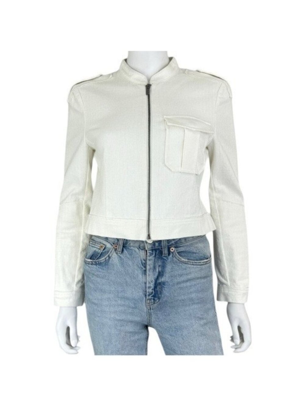 BCBGMAXAZRIA White Frankie Casual Jacket Size S N0798
